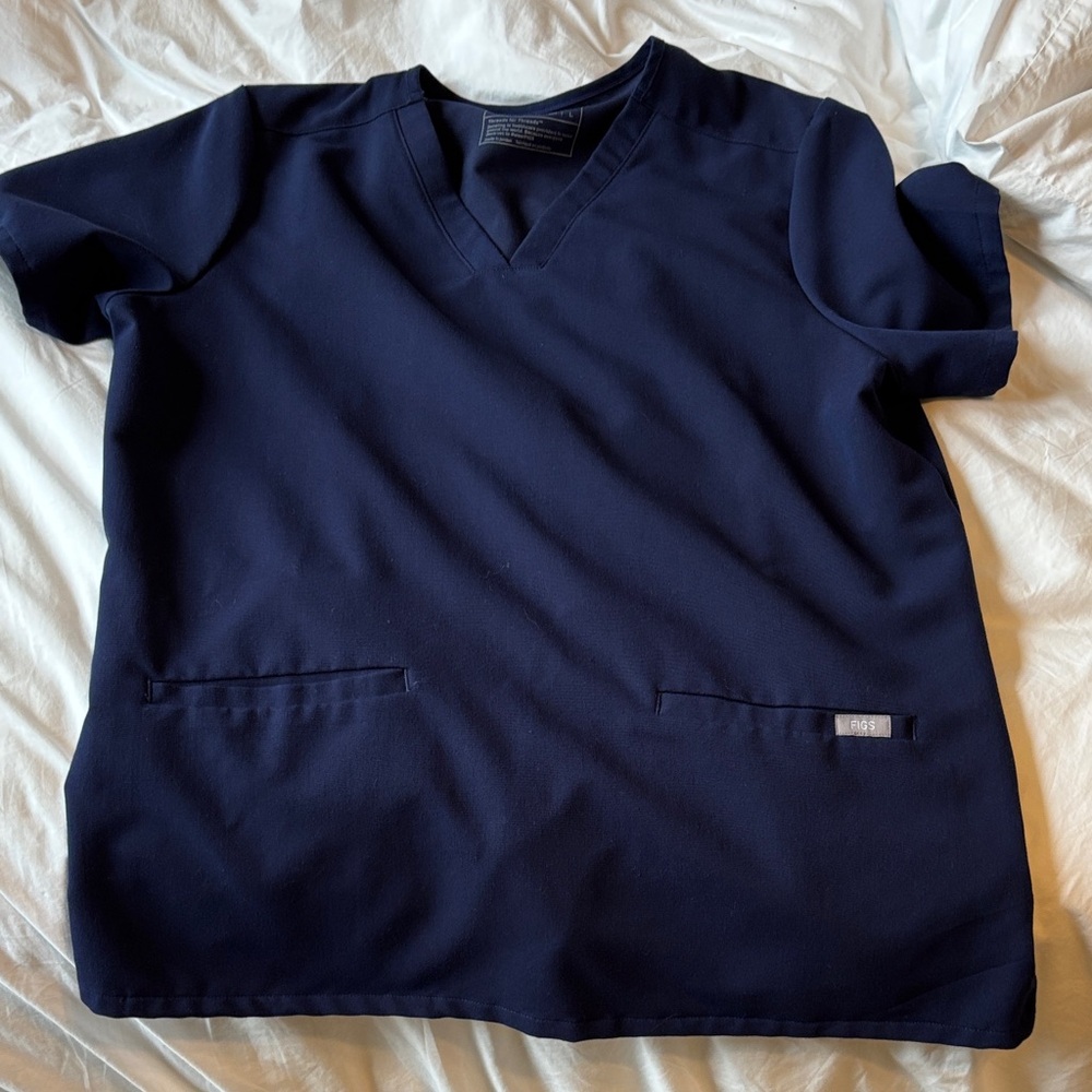 Figs Navy Blue Women's Scrub Top